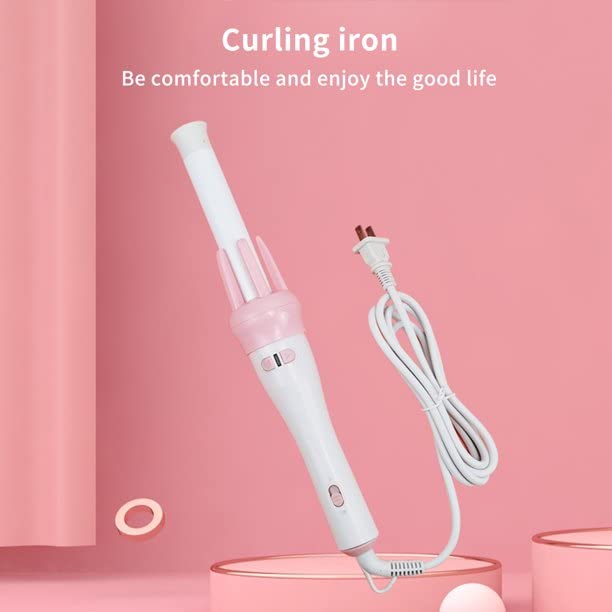 Automatic Pink Hair Curler Spin 360° Rotating Hair Styling Roller