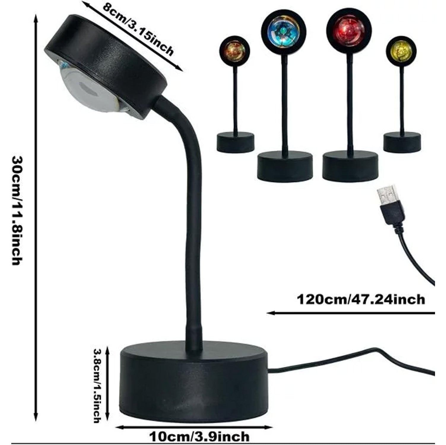 Sunset Lamp Q-08 | Remote-Controlled LED Mood Lamp for Warm Home Atmosphere