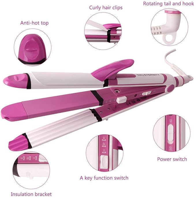 3-in-1 Hair Straightener – Straighten, Curl & Volumize with One Tool